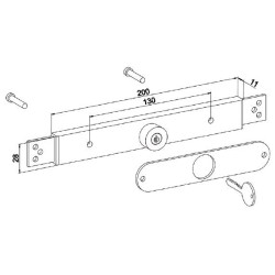 Serrure de lame finale -Montage en Applique -2 Clés
