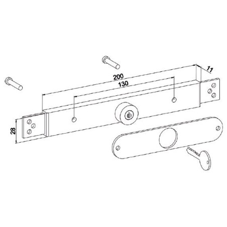 Serrure de lame finale -Montage en Applique -2 Clés