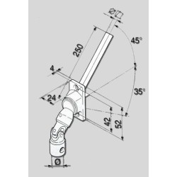 GENOUILLERE 45° NICKELEE -24X52 -D14 - CARRE 8- L 250