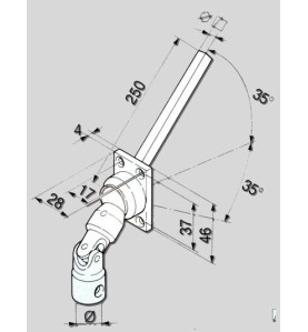 GENOUILLERE 45° NICKELEE -28X46 -D14 - HEXA 7- L 250 2004105Héxa 7SIMU-ACCESSOIRES