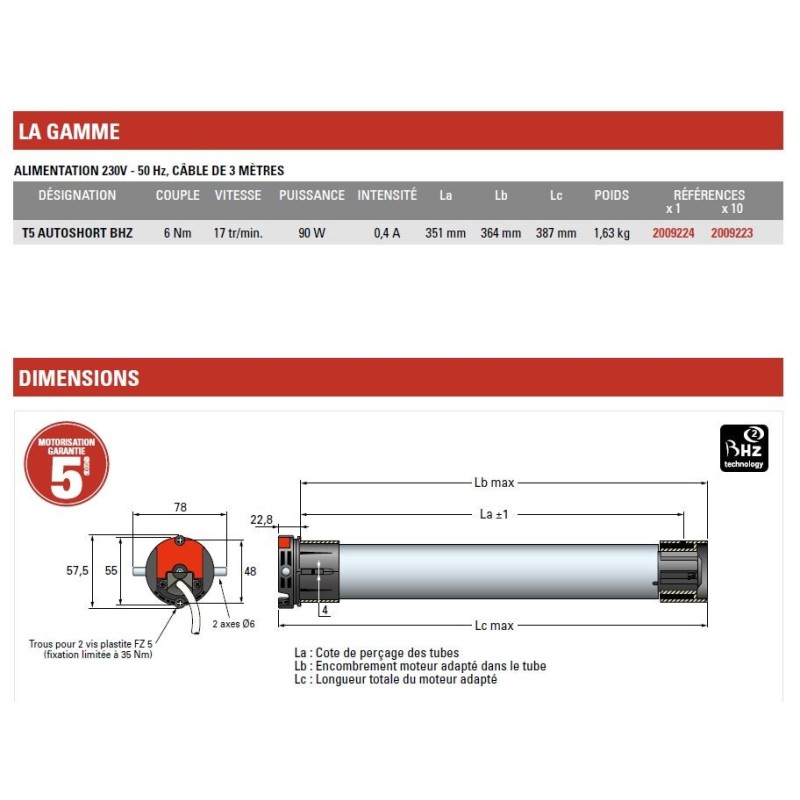 T5 RADIO EBHZ 6/17 Nm-COURT-Radio bidirectionnelle 2009224Moteur Radio BHZSIMU