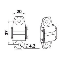 GUIDE SANGLE 17 mm VERTICAL A 2 GALETS-G204