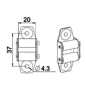 GUIDE SANGLE 17 mm VERTICAL A 2 GALETS-G204 G204Sangle de 17 mmZURFLUH-FELLER