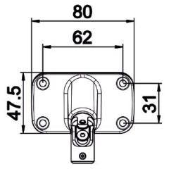 Double cardan 90 ° 80X47-Nickelé-Carre de 8 mm