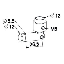 SYSTÈME ARTICULE DEPORT MANIVELLE 26 mm pour D601-D621 (120°)
