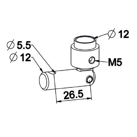 SYSTÈME ARTICULE DEPORT MANIVELLE 26 mm pour D601-D621 (120°)