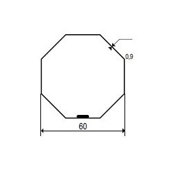 Tube OCTOGONAL 60 MM-Longueur 1.50 mètres T601500TubesZURFLUH-FELLER
