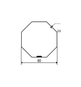 Tube OCTOGONAL 60 MM-Longueur 1.50 mètres T601500TubesZURFLUH-FELLER
