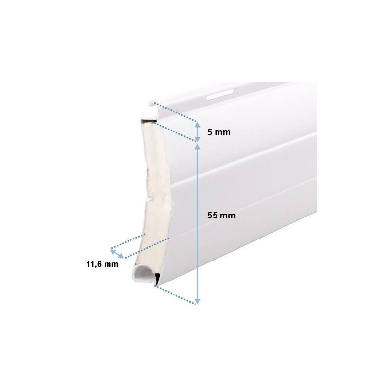 Pack 4 lames Alu 55 mm -3500 mm de long-Blanche LA55R3500B4Lame Alu 55 mm isolé 14 mmZURFLUH-FELLER