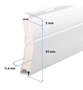 Pack 4 lames Alu 55 mm -3500 mm de long-Blanche LA55R3500B4Lame Alu 55 mm isolé 14 mmZURFLUH-FELLER