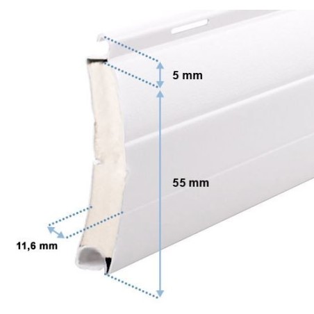 Pack 10 lames Alu 55 mm -3500 mm de long-Blanche