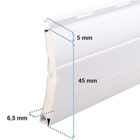 Pack 4 lames Alu 45 mm -2000 mm de long-Blanche