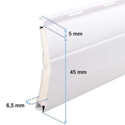 Pack 10 lames Alu 45 mm -3500 mm de long-Blanche