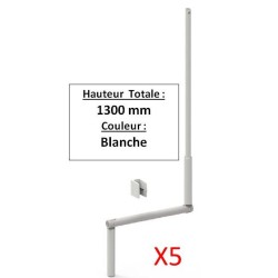 LOT DE 5 MANIVELLES BLANCHE SELECTALU. LGR TOTALE 1300 E801EAX5Diamètre Exter 12 ZURFLUH-FELLER