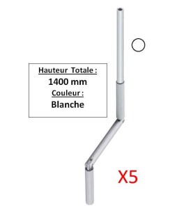LOT DE 5 Manivelles BLANCHE alu diam 13 Long tot 1400 GB81400x5Diamètre Exter 13 GEIGER