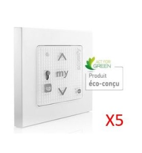 LOT DE 5 Emetteurs Radio Mural SMOOVE RS 100 IO 1811717X5Commandes IOSomfy