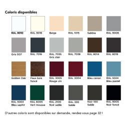 Tablier aluminium lames de 45 X 9 mm