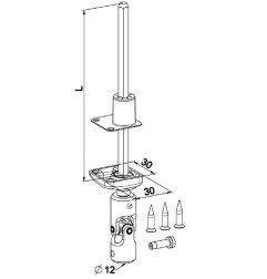 Mini bloc guide Genouillère Angulaire-Blanc-6P 7 mm