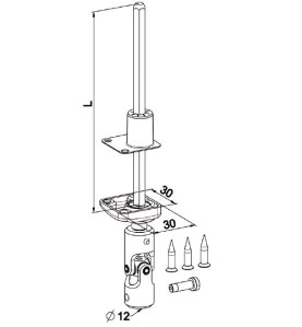 Mini bloc guide Genouillère Angulaire-Blanc-6P 7 mm