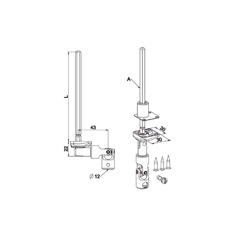 Mini bloc guide Angulaire Déporté 12 mm-Blanc-6P 7 mm D841NGHéxa 7ZURFLUH-FELLER