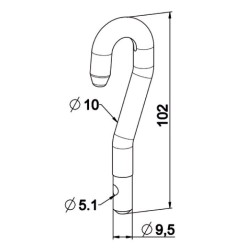 Crochet Diamètre 10 mm .
