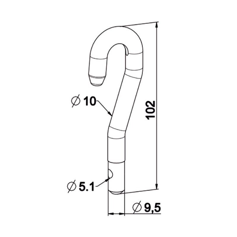 Crochet Diamètre 10 mm . F611CDécrochablesZURFLUH-FELLER
