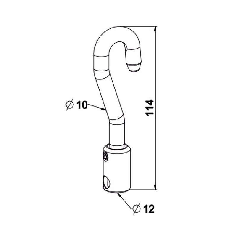 Crochet Diamètre 12 mm FEMELLE F611DécrochablesZURFLUH-FELLER