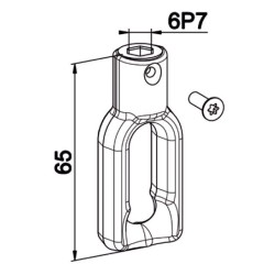 Boucle Zamack 6 Pans de 7 mm .