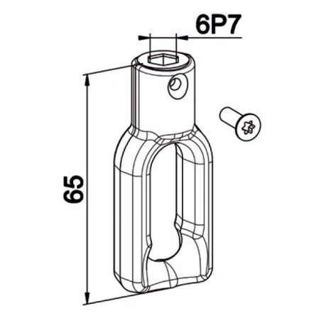 Boucle Zamack 6 Pans de 7 mm .