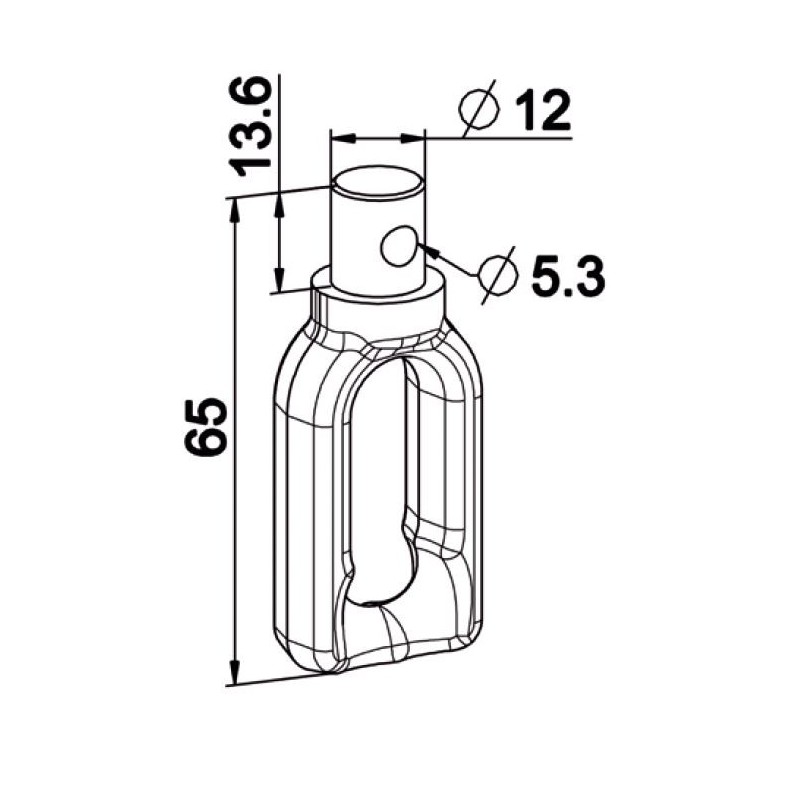 Boucle Zamack à téton MALE D12 mm . F606KDécrochablesZURFLUH-FELLER