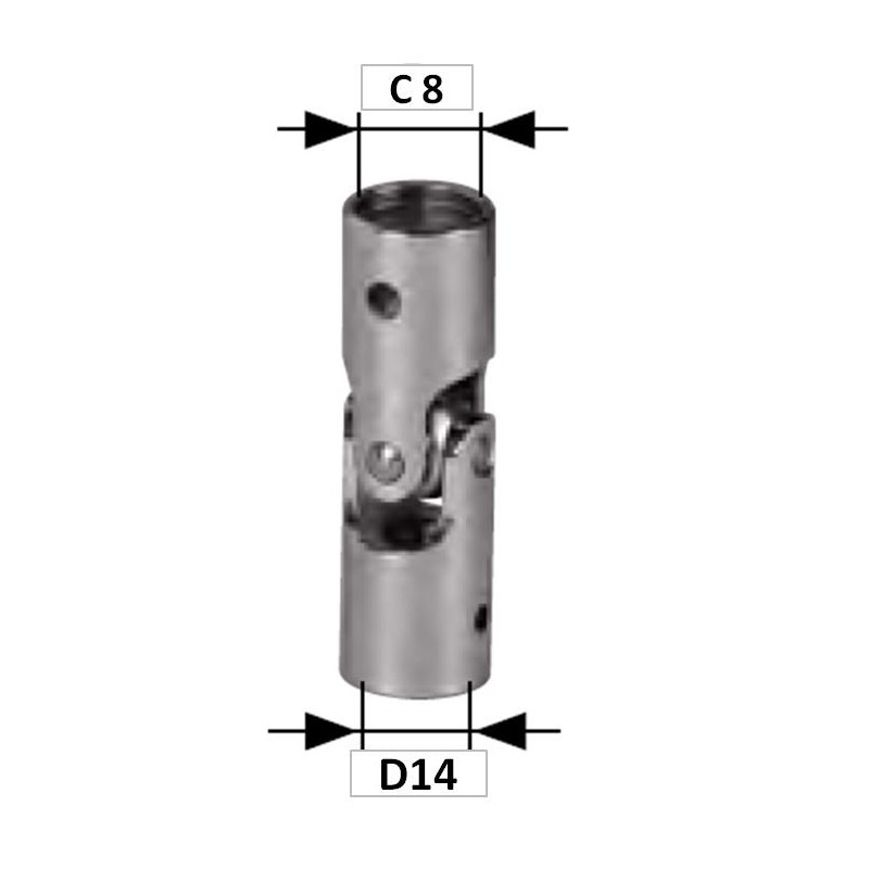 Genouillère Décolletée CARRE 8-D14 mm 2004185AcierSIMU-ACCESSOIRES