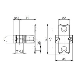 Palier Intermédiaire à fixer au mur pour manivelle D13 mm