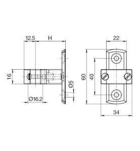 Palier Intermédiaire à fixer au mur pour manivelle D13 mm 514F006AcierGEIGER