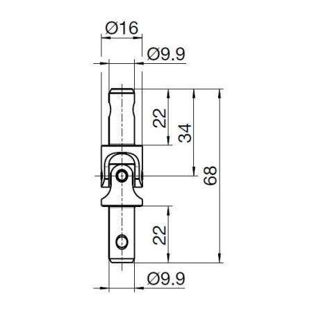 Genouillère Male 10-Male 10 mm pour manivelle de 13 mm
