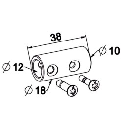 Manchon Adaptateur Axe d10/ Tringle D12