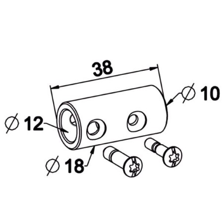 Manchon Adaptateur Axe d10/ Tringle D12
