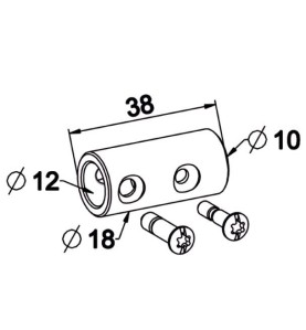 Manchon Adaptateur Axe d10/ Tringle D12 D290AAcierZURFLUH-FELLER