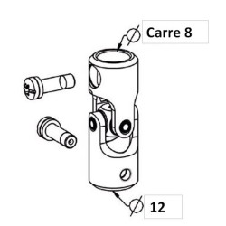Genouillère Acier Blanche D18 Extérieur. D12/Carré de 8 F781NAcierZURFLUH-FELLER