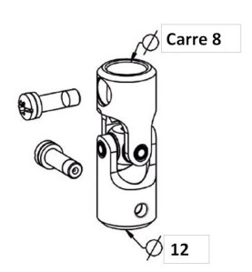 Genouillère Acier Blanche D18 Extérieur. D12/Carré de 8 F781NAcierZURFLUH-FELLER