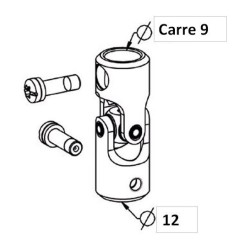 Genouillère Acier Blanche D18 Extérieur. D12/Carré de 9 F781MAcierZURFLUH-FELLER