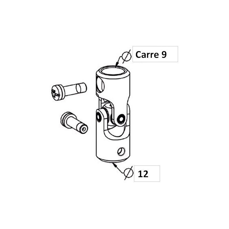 Genouillère Acier Blanche D18 Extérieur. D12/Carré de 9 F781MAcierZURFLUH-FELLER