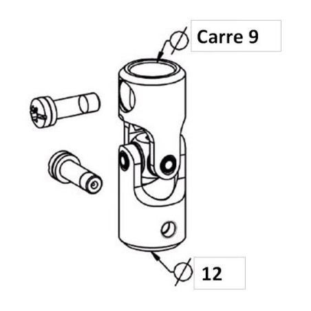 Genouillère Acier Blanche D18 Extérieur. D12/Carré de 9 F781MAcierZURFLUH-FELLER