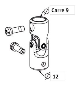 Genouillère Acier Blanche D18 Extérieur. D12/Carré de 9 F781MAcierZURFLUH-FELLER