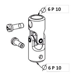 Genouillère Acier Blanche D18 Extérieur. 6P10/6P10 F761WAcierZURFLUH-FELLER