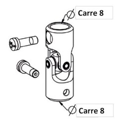 Genouillère Acier Blanche D18 Extérieur. Carre 8/Carre 8 F761PAcierZURFLUH-FELLER
