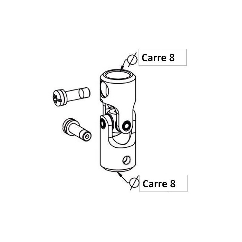 Genouillère Acier Blanche D18 Extérieur. Carre 8/Carre 8 F761PAcierZURFLUH-FELLER