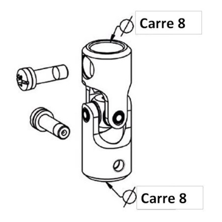 Genouillère Acier Blanche D18 Extérieur. Carre 8/Carre 8 F761PAcierZURFLUH-FELLER