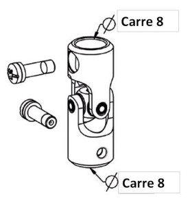 Genouillère Acier Blanche D18 Extérieur. Carre 8/Carre 8 F761PAcierZURFLUH-FELLER