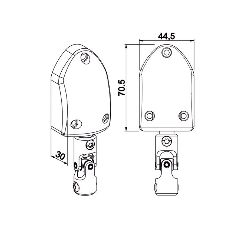 Renvoi BLANC pour treuil sortie latérale C229ANGRenvois de mouvementsZURFLUH-FELLER