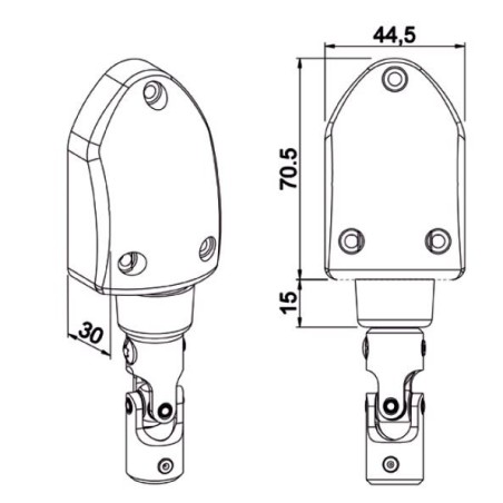 Renvoi  DÉBRAYABLE DROITE pour treuil sortie latérale